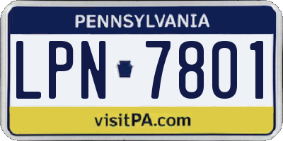 PA license plate LPN7801
