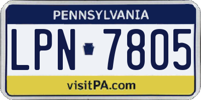 PA license plate LPN7805
