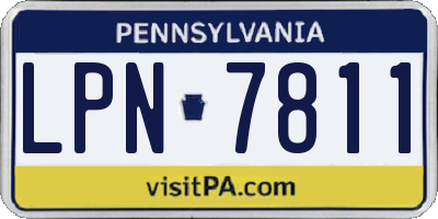 PA license plate LPN7811