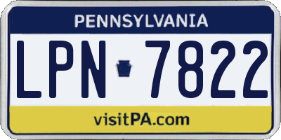 PA license plate LPN7822