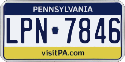 PA license plate LPN7846