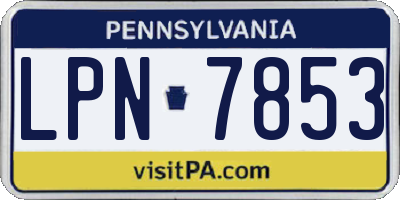 PA license plate LPN7853