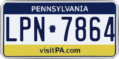 PA license plate LPN7864
