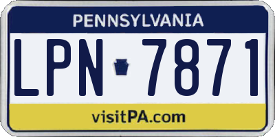 PA license plate LPN7871