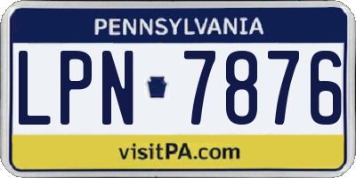 PA license plate LPN7876