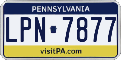 PA license plate LPN7877