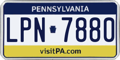PA license plate LPN7880