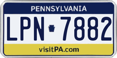 PA license plate LPN7882