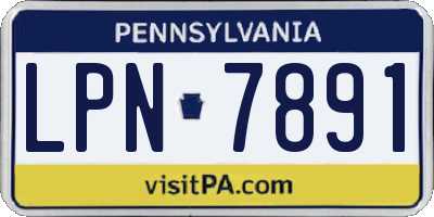 PA license plate LPN7891