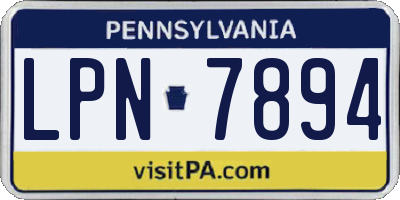 PA license plate LPN7894