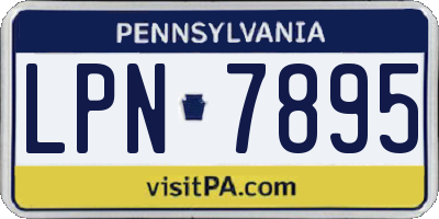 PA license plate LPN7895