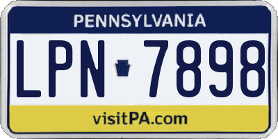 PA license plate LPN7898