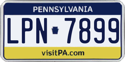 PA license plate LPN7899