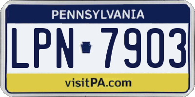 PA license plate LPN7903