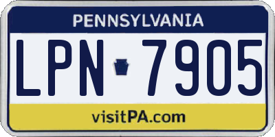 PA license plate LPN7905