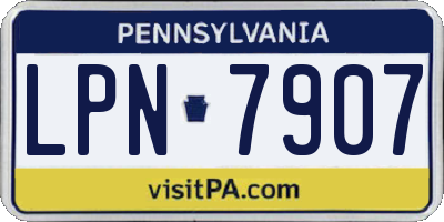 PA license plate LPN7907