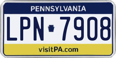 PA license plate LPN7908