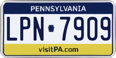 PA license plate LPN7909