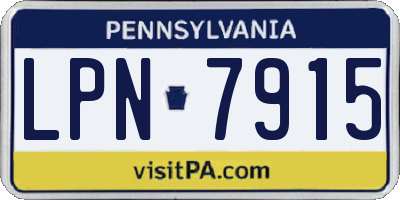 PA license plate LPN7915