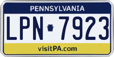 PA license plate LPN7923