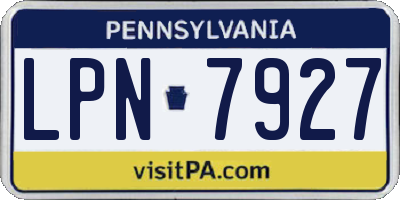 PA license plate LPN7927