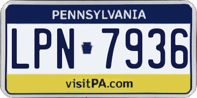 PA license plate LPN7936