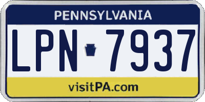 PA license plate LPN7937