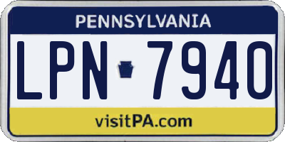 PA license plate LPN7940