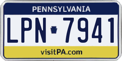 PA license plate LPN7941