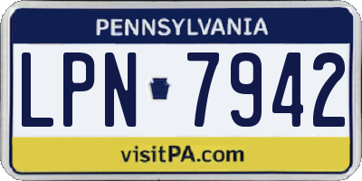 PA license plate LPN7942