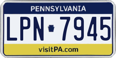 PA license plate LPN7945