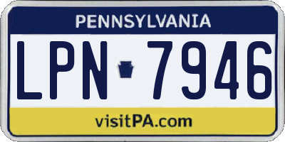 PA license plate LPN7946