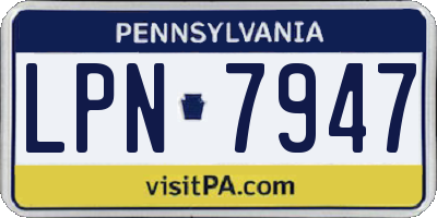 PA license plate LPN7947