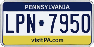 PA license plate LPN7950