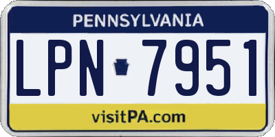 PA license plate LPN7951