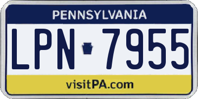 PA license plate LPN7955