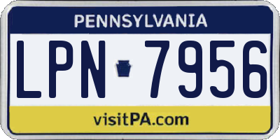 PA license plate LPN7956