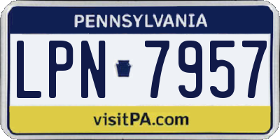 PA license plate LPN7957