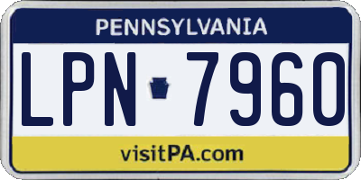 PA license plate LPN7960