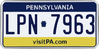 PA license plate LPN7963
