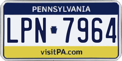 PA license plate LPN7964