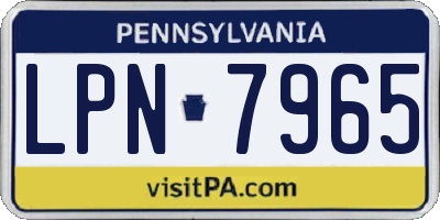 PA license plate LPN7965