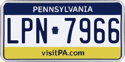 PA license plate LPN7966