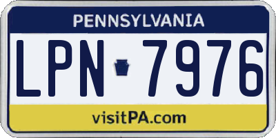 PA license plate LPN7976