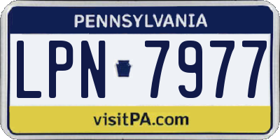 PA license plate LPN7977