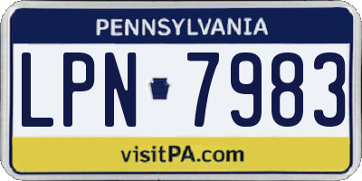 PA license plate LPN7983