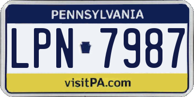 PA license plate LPN7987