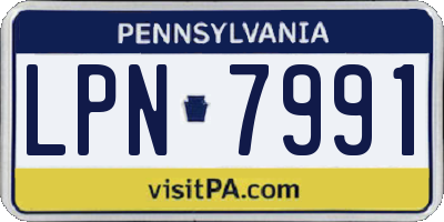 PA license plate LPN7991
