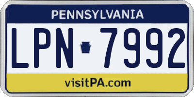 PA license plate LPN7992