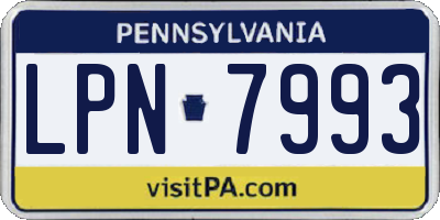 PA license plate LPN7993